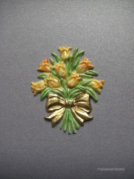 Verzierwachs, Wachsmotiv, "Tulpenstrauß mit Schleife"