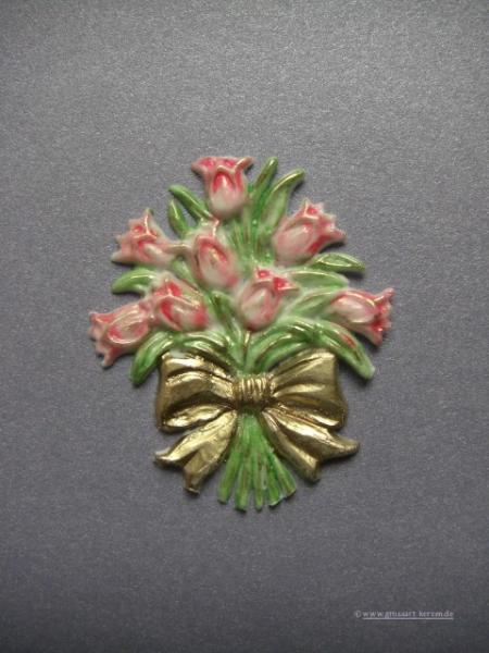 Verzierwachs, Wachsmotiv, "Tulpenstrauß mit Schleife"