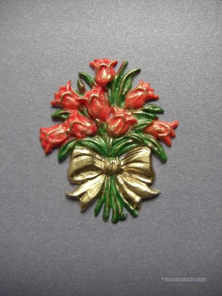 Verzierwachs, Wachsmotiv, "Tulpenstrauß mit Schleife"