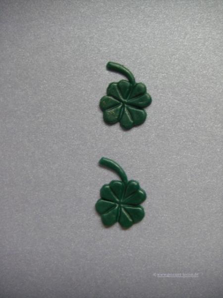 Verzierwachs, Wachsmotiv, "Glücksklee, Kleeblatt" 2er Set