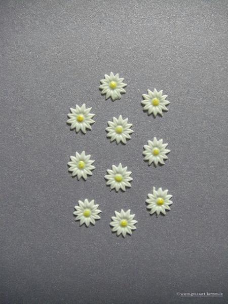 Verzierwachs, Wachsmotiv, Blüte Margarite klein 10er Set versch. Farben