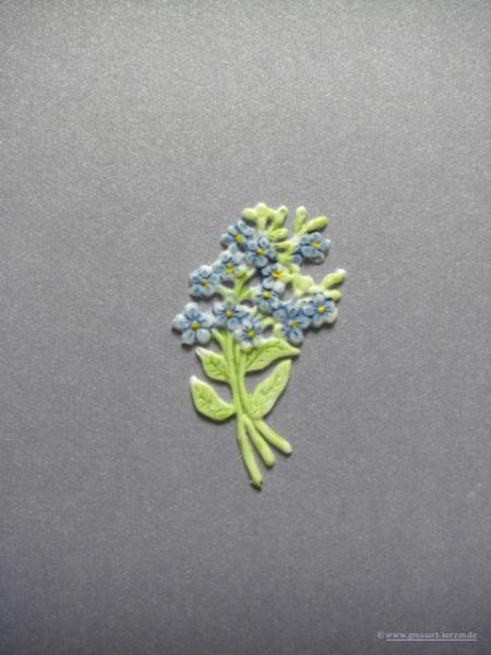 Verzierwachs, Wachsmotiv, Vergißmeinnichtstrauß