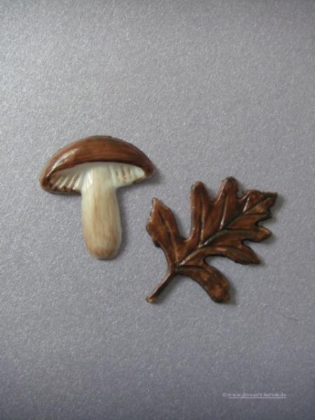 Verzierwachs, Wachsmotiv, "Steinpilz u. Ahornblatt"