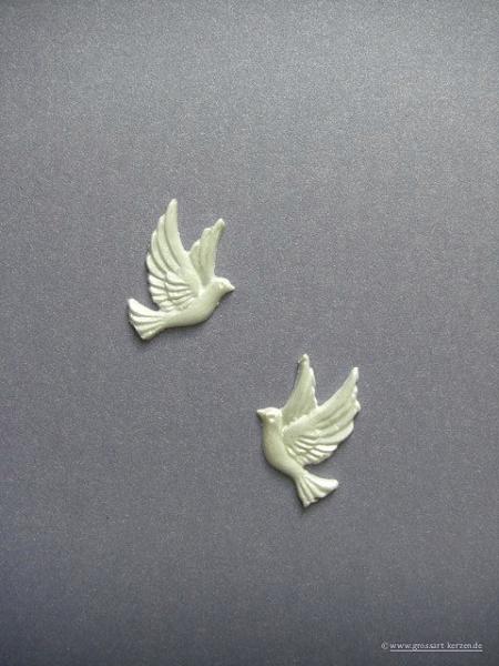 Wachsornament "Taubenpaar groß fliegend"
