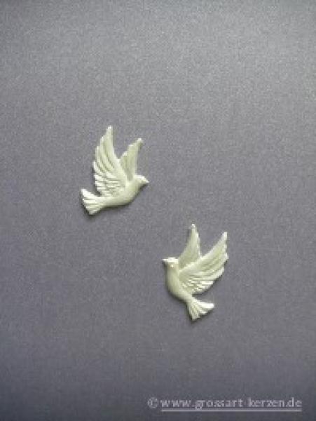 Wachsornament "Taubenpaar groß fliegend"