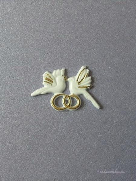 Wachsornament "Tauben mit Ringe"