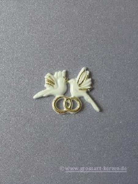 Wachsornament "Tauben mit Ringe"