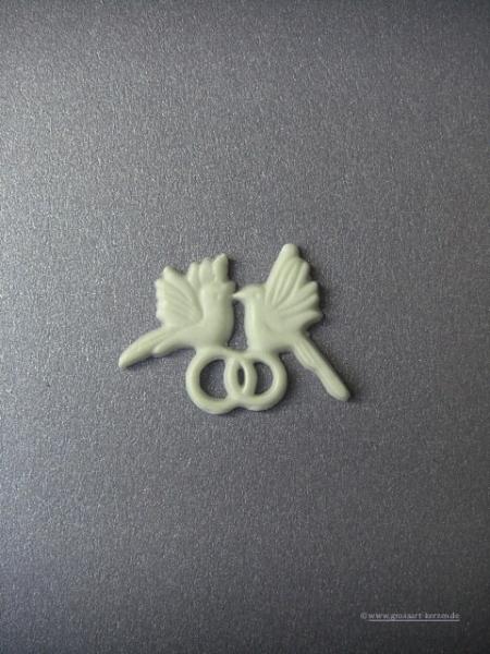 Wachsornament "Tauben mit Ringe"