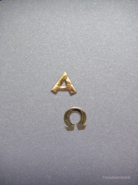 Verzierwachs Ornament "Alpha - Omega"
