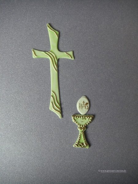 Verzierwachs Taufe, Kommunion "Kreuz und Kelch"