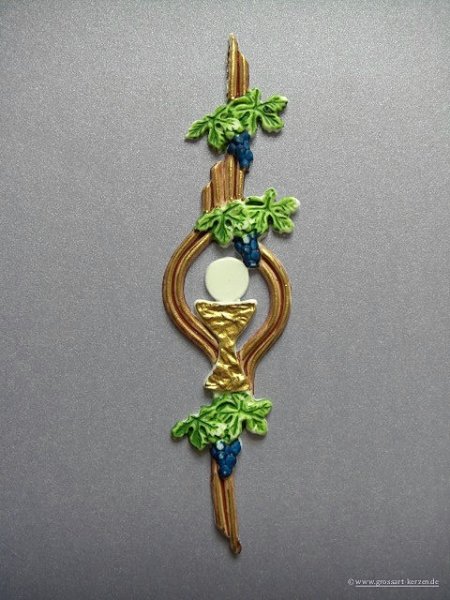 Verzierwachs, Kommunion "Element mit Kelch+Wein"
