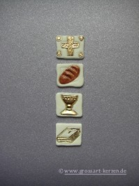 Verzierwachs "Kreuz - Brot - Kelch - Buch"