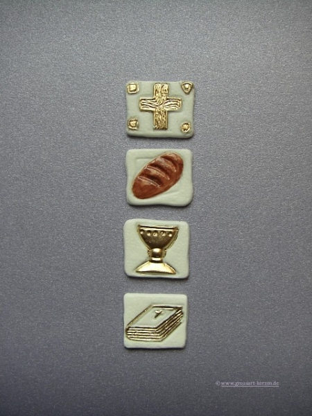 Verzierwachs "Kreuz - Brot - Kelch - Buch"