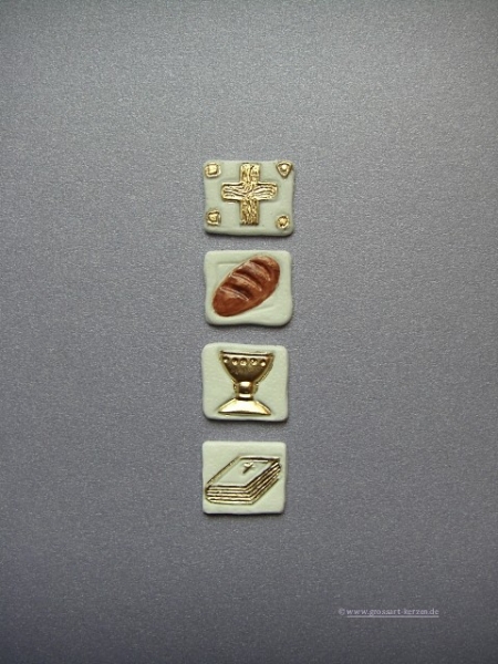 Verzierwachs "Kreuz - Brot - Kelch - Buch"