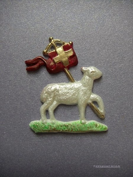 Verzierwachs "Osterlamm mit Fahne" klein