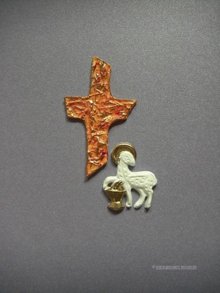 Verzierwachs "Osterlamm mit Kelch und Kreuz"