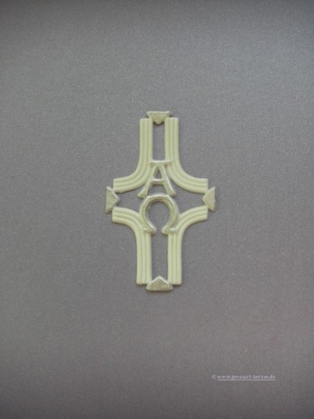 Verzierwachs "Kreuz mit Alpha und Omega"