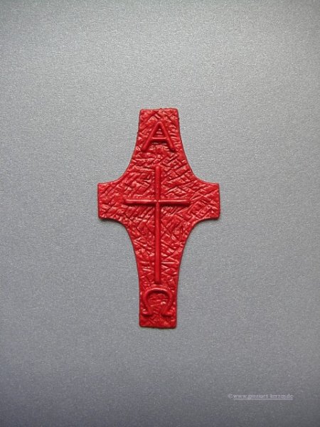 Verzierwachs "Kreuz mit Alpha und Omega"