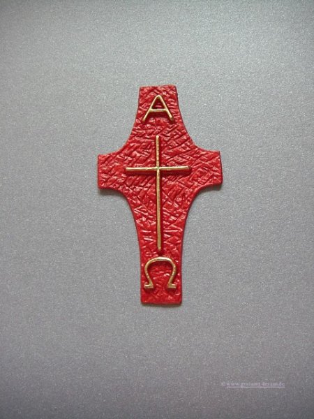 Verzierwachs "Kreuz mit Alpha und Omega"