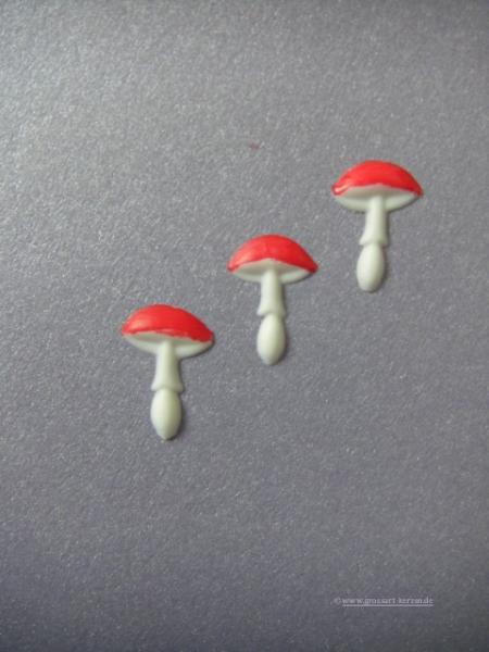 Verzierwachs, Wachsmotiv, "Pilze" Glücksbringer 3er Set