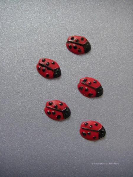 Verzierwachs, Wachsmotiv, "Marienkäfer"  5er Set