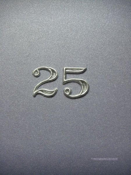Verzierwachs"Zahl 25"silber matt