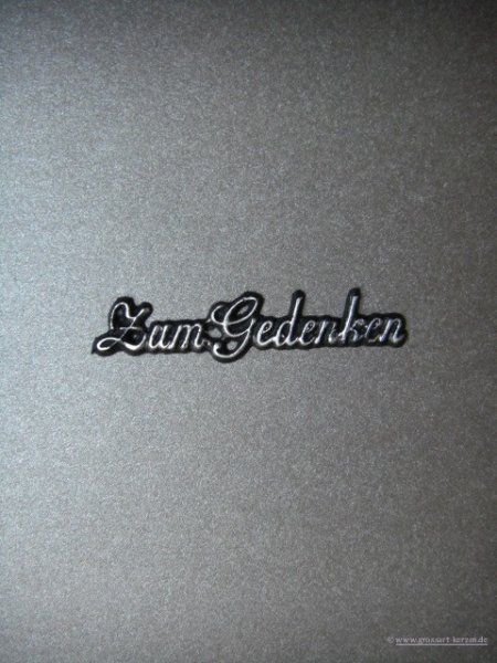 Verzierwachs, Schrift "Zum Gedenken" versch. Farben