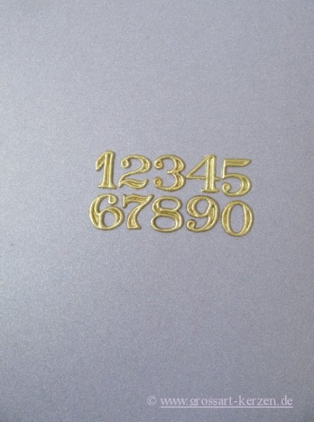 Verzierwachs Zahlen 25 mm gold oder silber matt