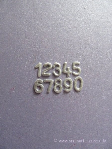 Verzierwachs "Wachszahlen 14 mm" gold oder silber matt