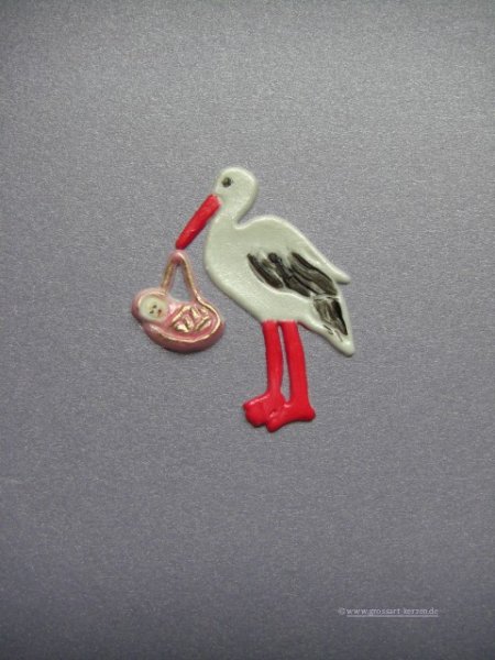 Verzierwachs, Wachsdekor "Storch mit Baby"