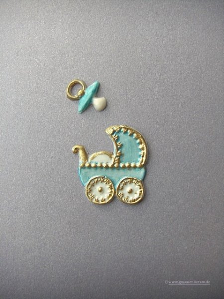 Verzierwachs - Wachsmotiv  "Kinderwagen und Schnuller"