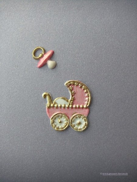 Verzierwachs - Wachsmotiv  "Kinderwagen und Schnuller"