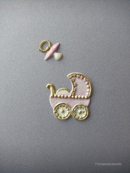 Verzierwachs - Wachsmotiv  "Kinderwagen und Schnuller"