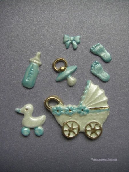 Wachsdekor Set, zur Geburt, zur Taufe "Junge"