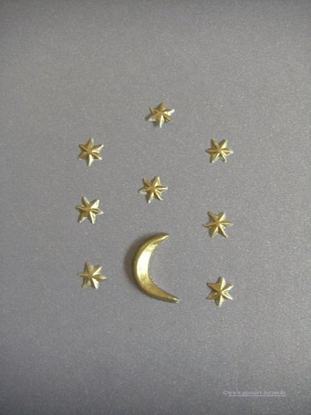 Verzierwachs / Wachsmotiv "Mond und Sterne"