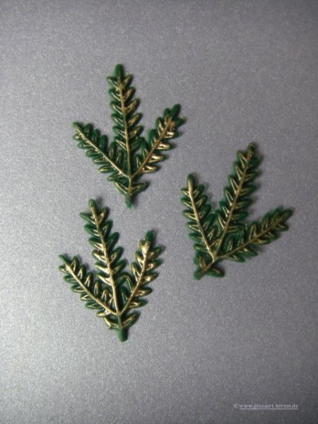Verzierwachs / Wachsornament "Tannenzweig"  3er Set versch. Farben