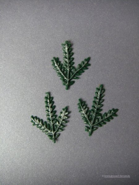 Verzierwachs / Wachsornament "Tannenzweig"  3er Set versch. Farben