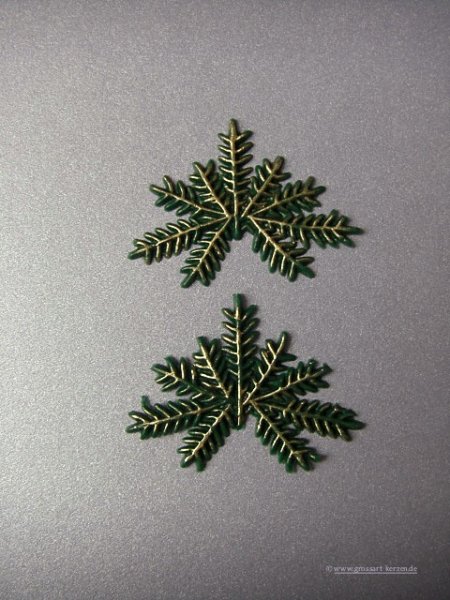Verzierwachs / Wachsornament "Tannenzweig"  2er Set versch. Farben
