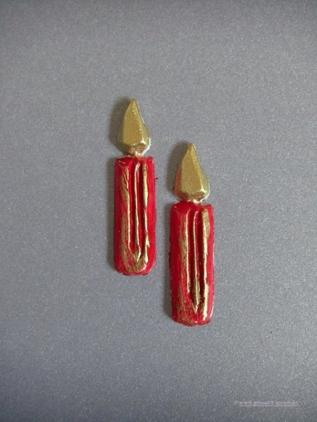 Verzierwachs / Wachsmotiv "Kerze mit Flamme" 2er Set