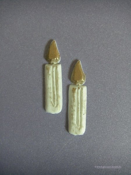 Verzierwachs / Wachsmotiv "Kerze mit Flamme" 2er Set
