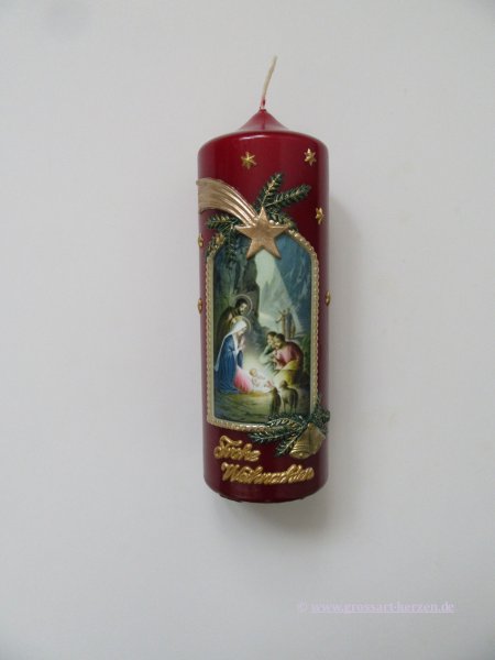 Weihnachtskerze "Hl. Familie mit Hirten"