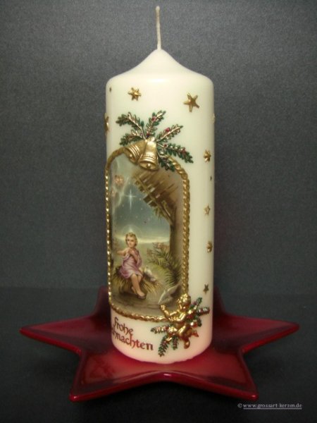 Weihnachtskerze "Jesuskind in der Krippe"