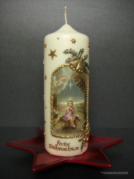 Weihnachtskerze "Jesuskind in der Krippe"