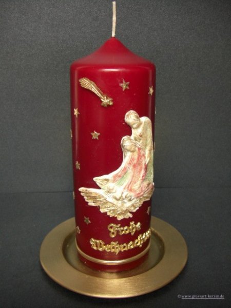 Weihnachtskerze "Krippe mit Hl. Familie bemalt"