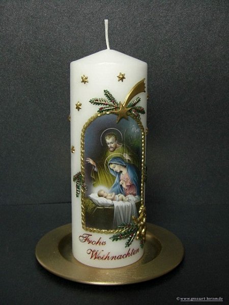 Weihnachtskerze "Heilige Familie"