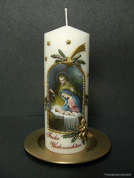 Weihnachtskerze "Heilige Familie"