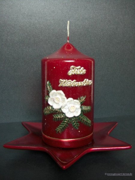 Weihnachtskerze "Christrosen"