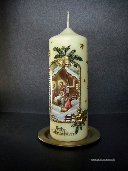 Weihnachtskerze "Heilige Familie"