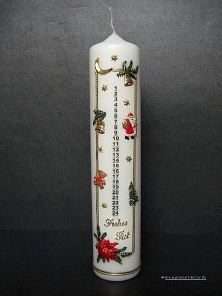 Adventskalenderkerze, Adventszahlen schwarz