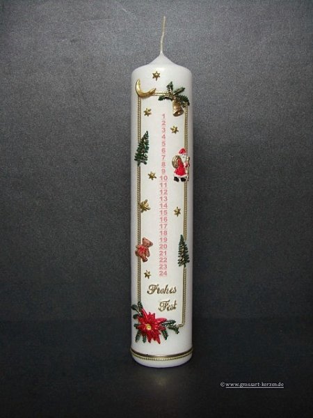 Adventskalenderkerze, Adventszahlen rot